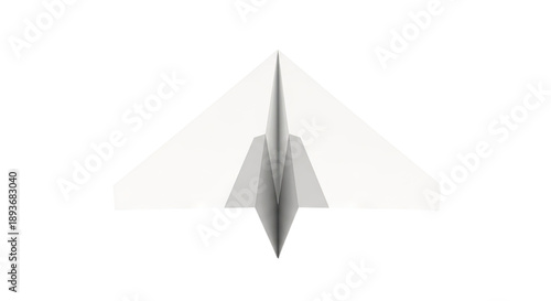 Free Download Top-down view of a minimalist grey paper airplane - GFXLoad