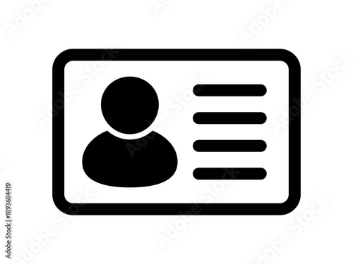 ID Card or Identification Card Icon for Employee Badge and Staff ID Design