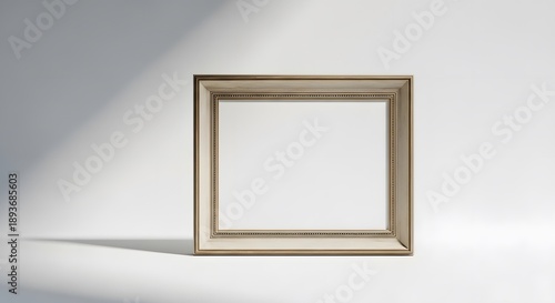 Elevate your space with this elegant empty picture frame on a clean white background, perfect for showcasing art or adding a touch of sophistication to any room.