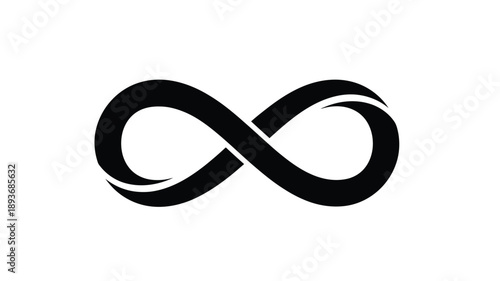 Black infinity symbol design a continuous loop striking visual silhouette