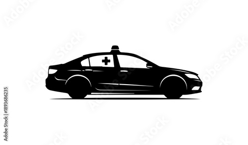Black Silhouette of an Ambulance