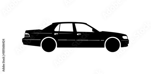 Black Silhouette Car Vector Illustration