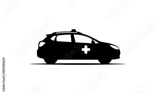 Black Silhouette of an Ambulance