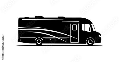 Black Silhouette of a Motorhome RV