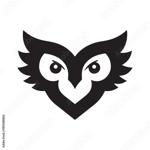 Negative Space Owl Logo With Creative Minimal Concept
