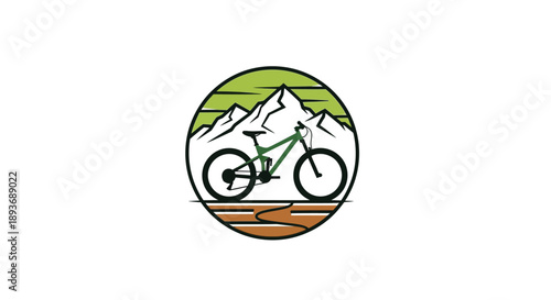 Mountain Biking Adventure Logo Design.