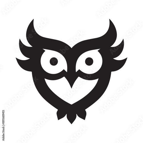 Symmetrical Owl Emblem With Balanced Modern Design