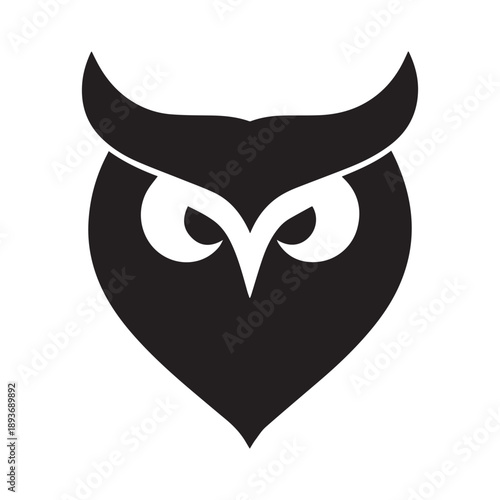 Bold Flat Owl Icon Logo With Strong Presence