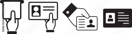ID Card Icons: Illustrating the concept of identity and access, these simple yet effective icons capture the essence of security and verification. 