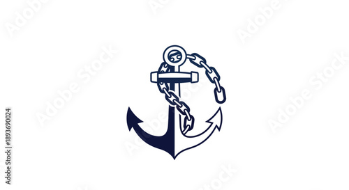 Nautical Anchor with Chain Symbolizing Stability and Maritime Heritage.