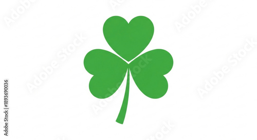 Lucky green four leaf clover on white background for st patrick's day celebrations and symbolism