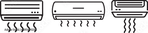 Cooling Comfort: Array of air conditioners providing refreshing air, symbolizing modern cooling technology.