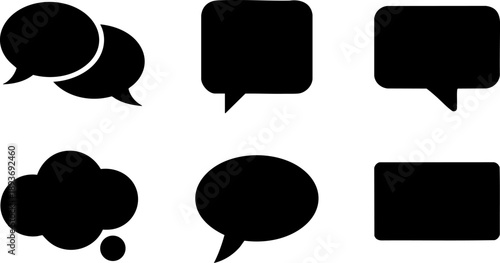 Speech Bubble Icon Set – Chat, Message, and Communication Symbol Line Art Vector EPS Collection