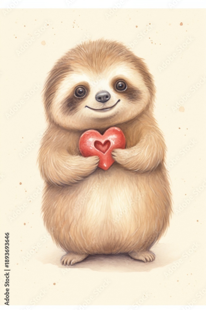 Obraz premium Hamster eating heart chocolate animal mammal sloth.