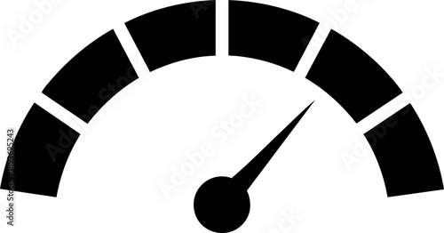 Speed gauge icon showing performance meter for efficiency, progress and power measurement
