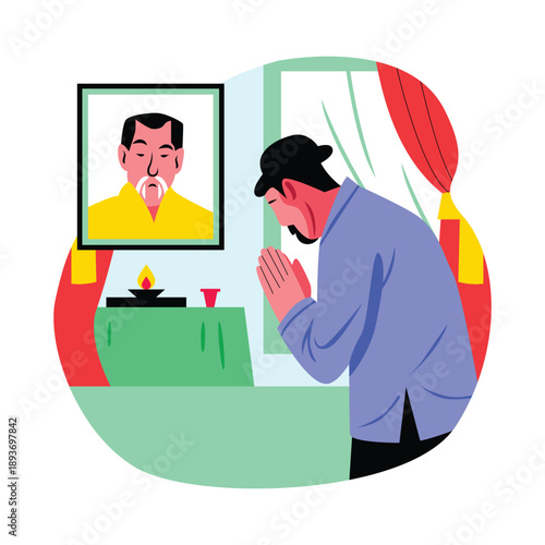 Ancestral Portrai vector illustration 