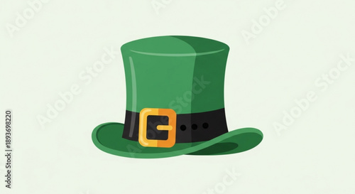 Green top hat with black belt and gold buckle for st patrick's day festive irish symbol