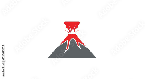 Volcano Eruption Icon Graphic Design Element.