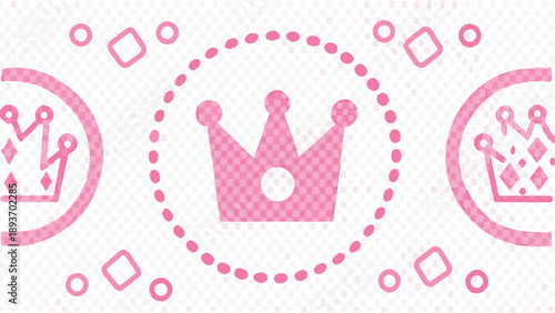 Customer favorite crown icons in pink symbolizing excellence and top rated service with a royal touch