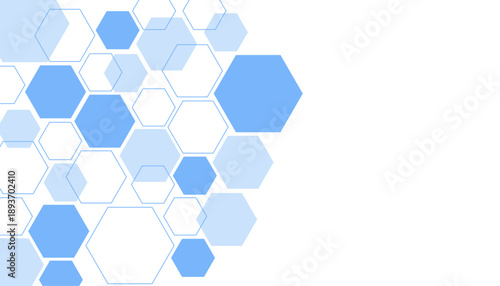 Abstract blue hexagon shape for frame illustration design