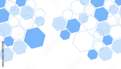 Abstract blue hexagon shape for frame illustration design