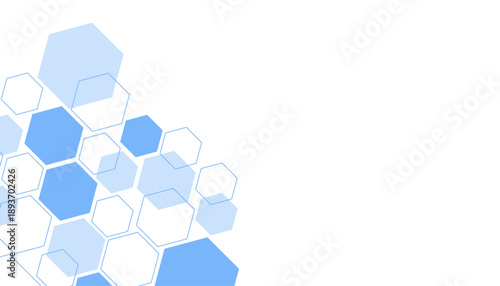 Abstract blue hexagon shape for frame illustration design