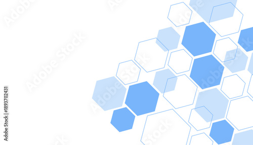 Abstract blue hexagon shape for frame illustration design