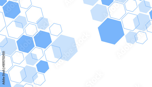 Abstract blue hexagon shape for frame illustration design