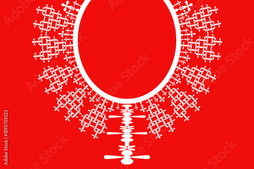 Ethnic white lace neckline collar,fashion art design.jewelry pattern design.