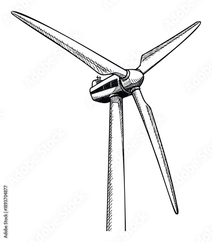 Renewable energy wind turbine generating sustainable power, an ecological solution for electricity production, perfect for environmental awareness campaigns and green technology