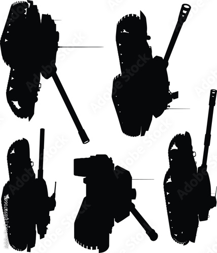 tank silhouette front view, armored vehicle, turret design, black and white, military sketch, tank comparison, defense vector, silhouette artwork, 