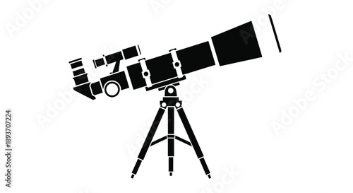 Telescope on tripod for stargazing and astronomy research