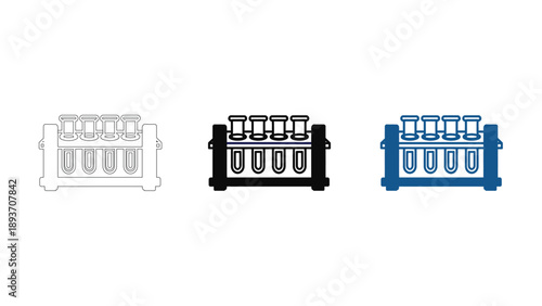 Science Technology Icon Set - Laboratory Research, AI Innovation, and Data Analytics Flat Vector Design