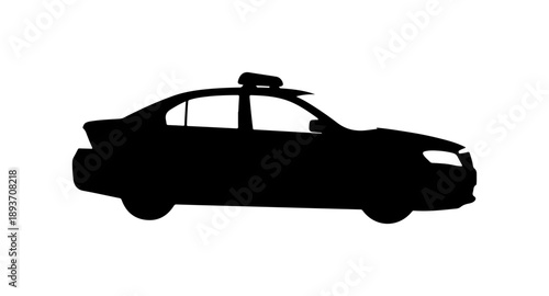 Black Silhouette of a Taxi Cab