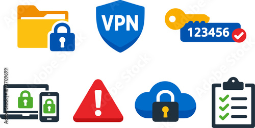 Virtual Private Network Icons.