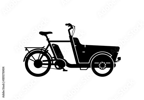 Black Silhouette of Cargo E-Bike