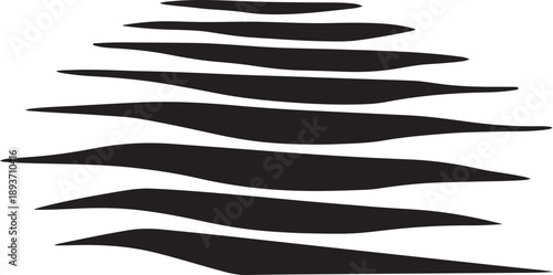 Abstract black wavy lines on white background illustration design