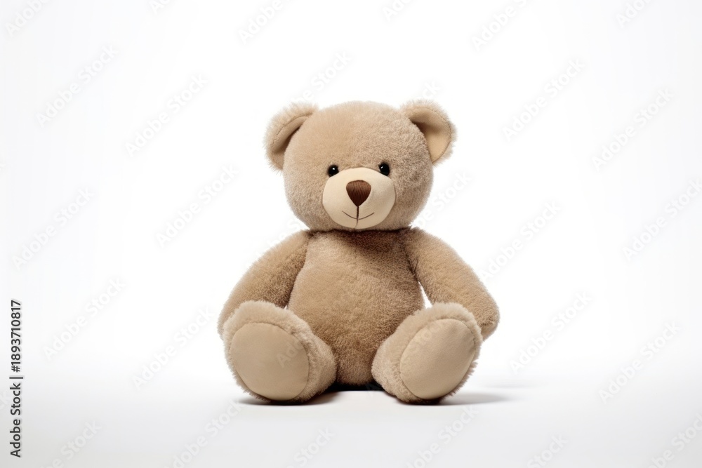 Obraz premium Teddy bear plush toy white background.