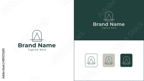 logo mark combining a landmark tower within an arched frame