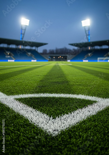Football stadium shines brightly with artificial turf