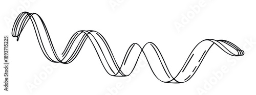 Fluid flowing wavy lines forming an abstract helix motion, suitable for contemporary presentations, technologyrelated visuals, or modern branding projects