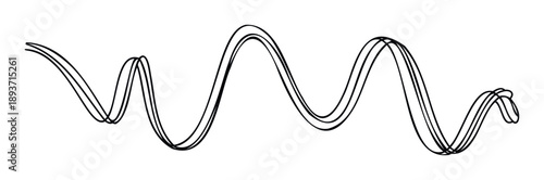 Dynamic wavy triple black lines flowing across the frame creating a visually engaging graphic suitable for modern presentations data visualization or digital communication