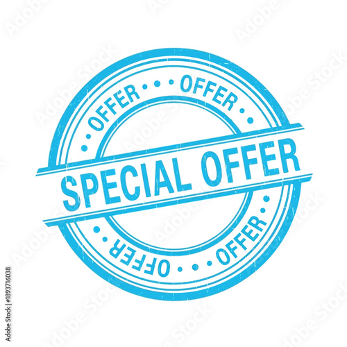 Blue Special Offer Stamp Icon Design.