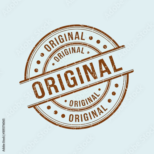 Brown Original Stamp with Circle Design.