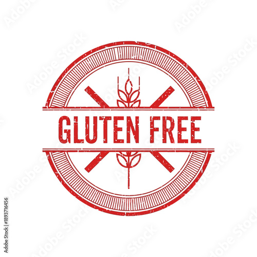 Gluten Free Logo Design with Wheat Symbol.