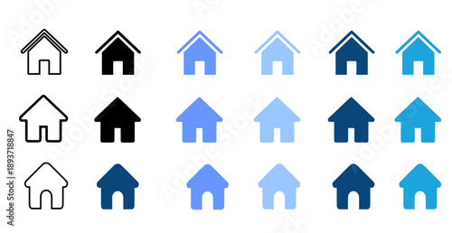 set of vector icons of house (Real Estate & Housing Solid Icon Vector Set)