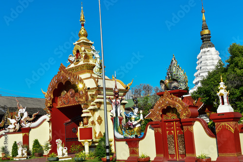 art of door buddhist temple in thailand