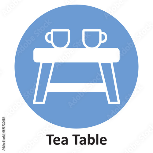 Tea Table Vector icon which can easily modify or edit
