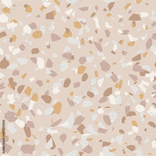 Terrazzo stone beige brownish yellow Japandi on swan grey brown