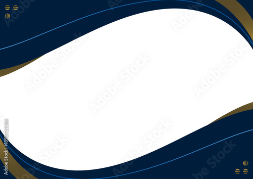 elegant design border wave blue navy frame certificate design